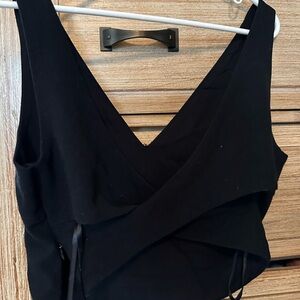 Free People V-Neck Black Crop Top